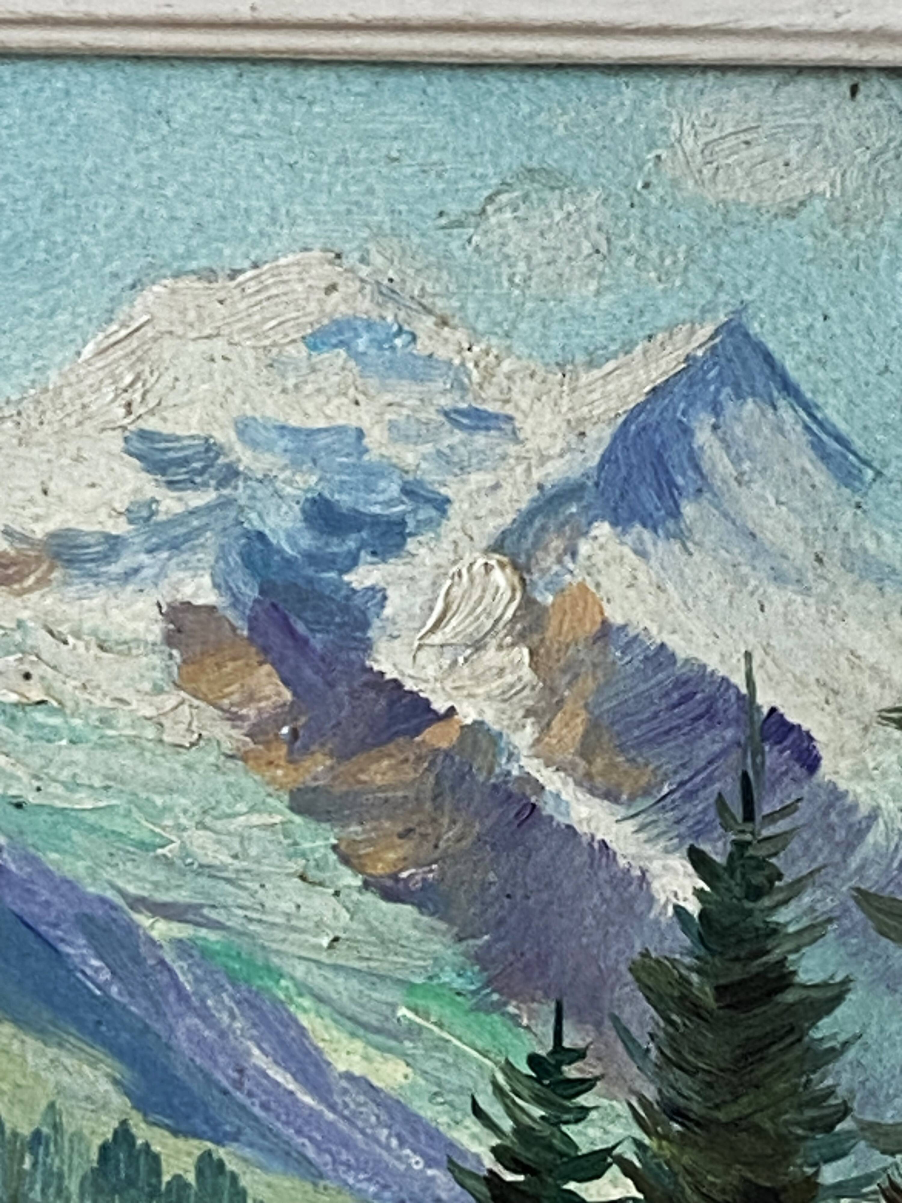 Oil Painting on Panel Vintage Signed CLAUDE SARGUE Landscape 2