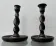 Pair of English oak Barley Twist candlesticks