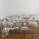 10 antique champagne glasses in blown glass, 19th century