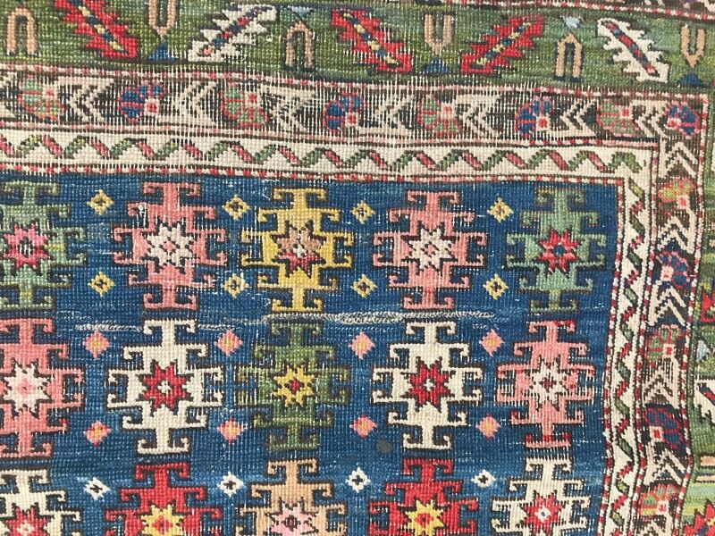 Old Handmade Caucasian rug - 79x119 cm