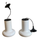 Set of 2 lita pendant lights. 1970. White