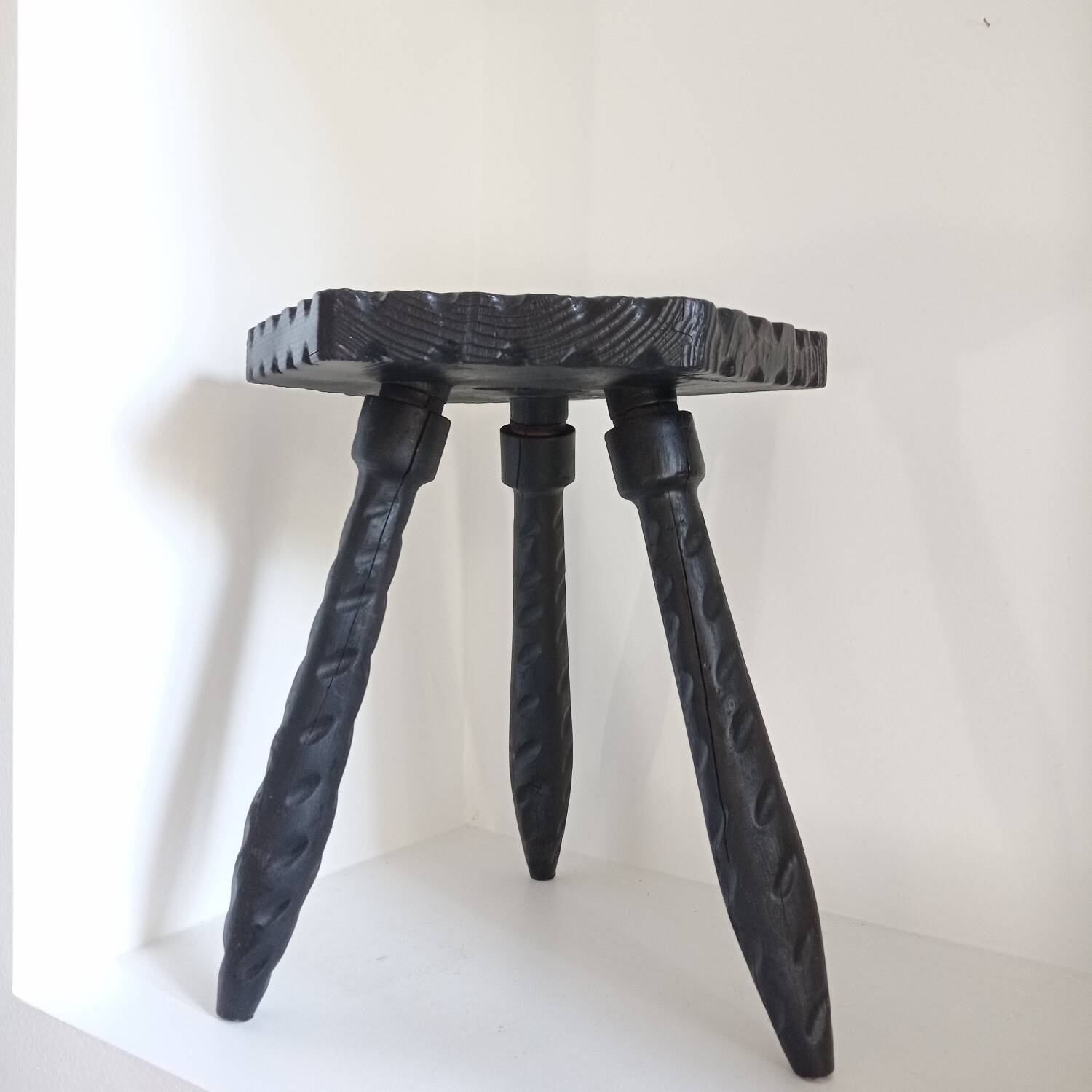 Wabi-sabi wooden stool