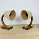 Paire de lampes art déco bois courbé et laine