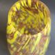Vase conique verre de Murano moucheté jaune 1970
