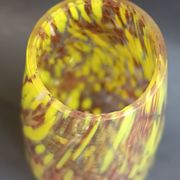 Vase conique verre de Murano moucheté jaune 1970