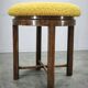 1930s Czech Art Deco Beechwood Stool with Bouclé Upholstery