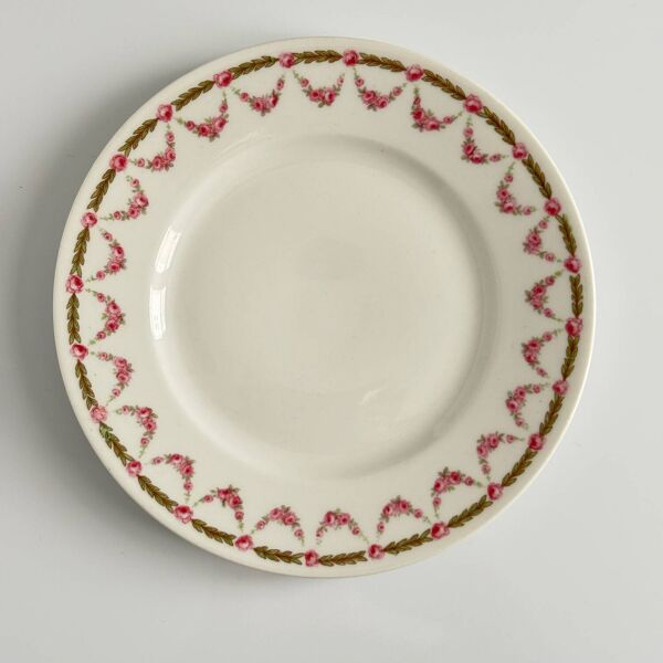 Lot de 6 assiettes à dessert   Bernardaud   Guirlande de roses
