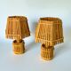 Pair of French Riviera bamboo & rattan table lamps, Louis Sognot's style, 1960s