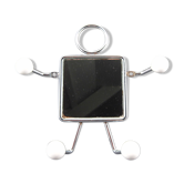 Mirror wall hook coat rack with vintage design in chrome metal and porcelain