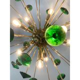 Green “coni” murano glass sputnik oval chandelier