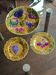 dish and plates barbotine fruits Sarreguemines