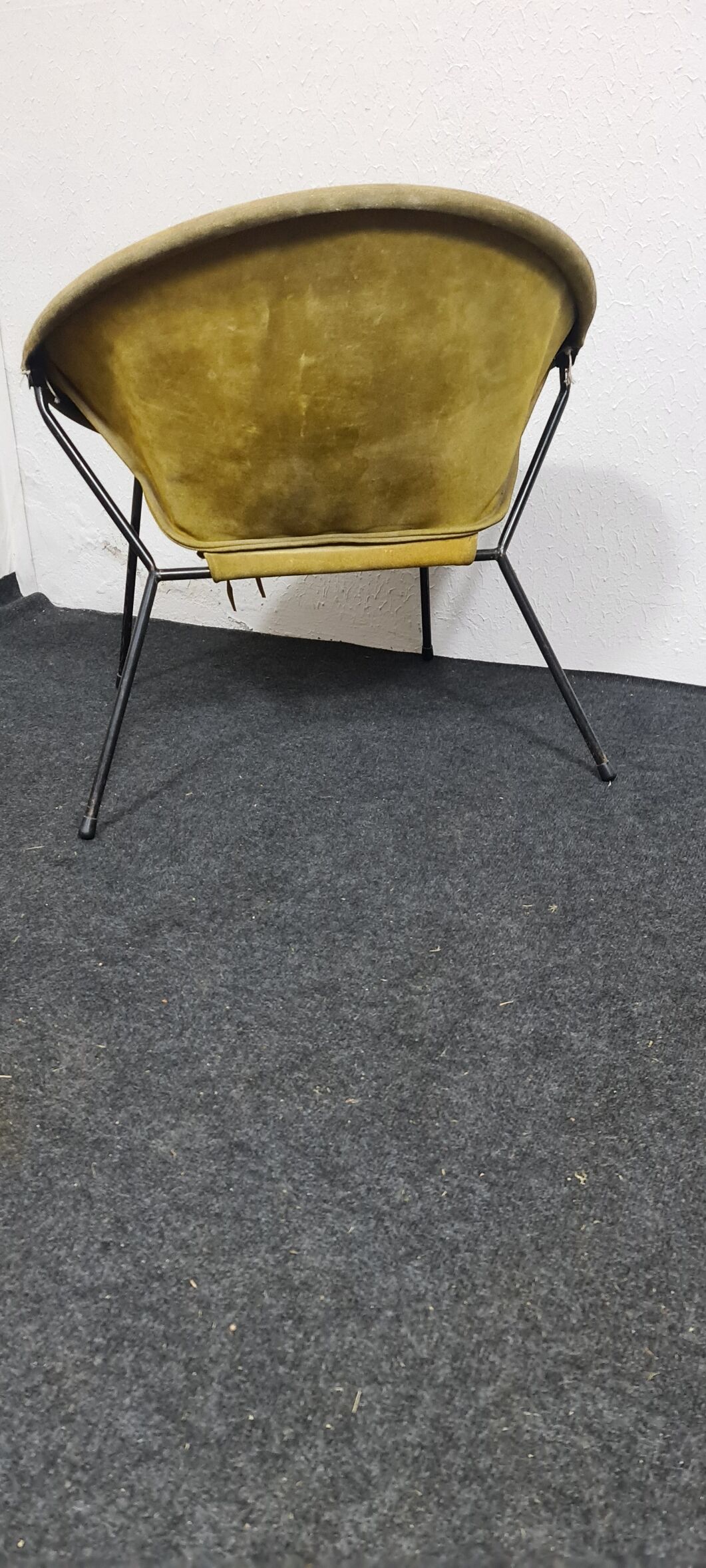 Vintage leather folding balloon chair