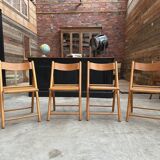 Set of 4 80'S caned folding chairs