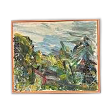 Original Swedish Oil on Canvas – “Lush Landscape” – Signed – Vintage & Framed