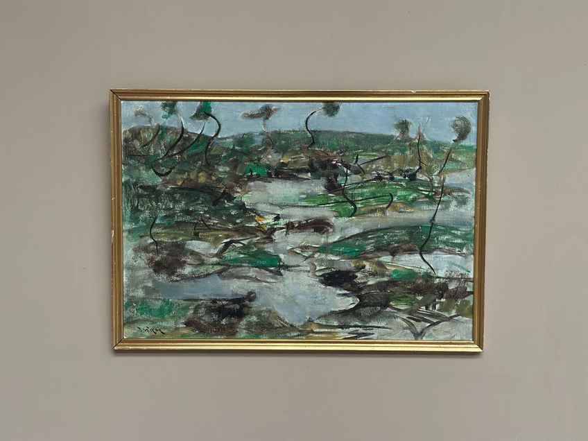 Original Swedish Oil On Panel – “Landscape” By Ingvar Wiede – Vintage & Framed