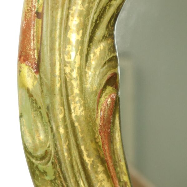 Grand miroir suédois doré à la feuille d'or de style rococo classique 119 cm