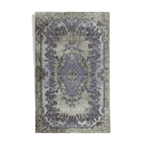 Hand-Knotted Bohemian Turkish 1970s 168 cm x 274 cm Grey Carpet