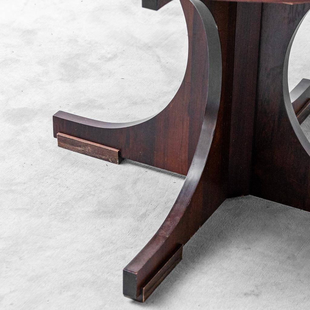 1960s vintage moderne antique table à rallonge en teck