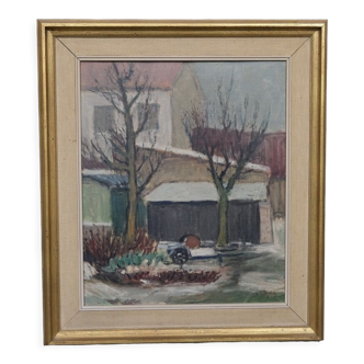 Scandinavian modern painting, 1960s, oil on canvas, framed, Gideon Isaksson