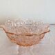 Pressed glass pink coupe with geometric decoration – mid 20th century