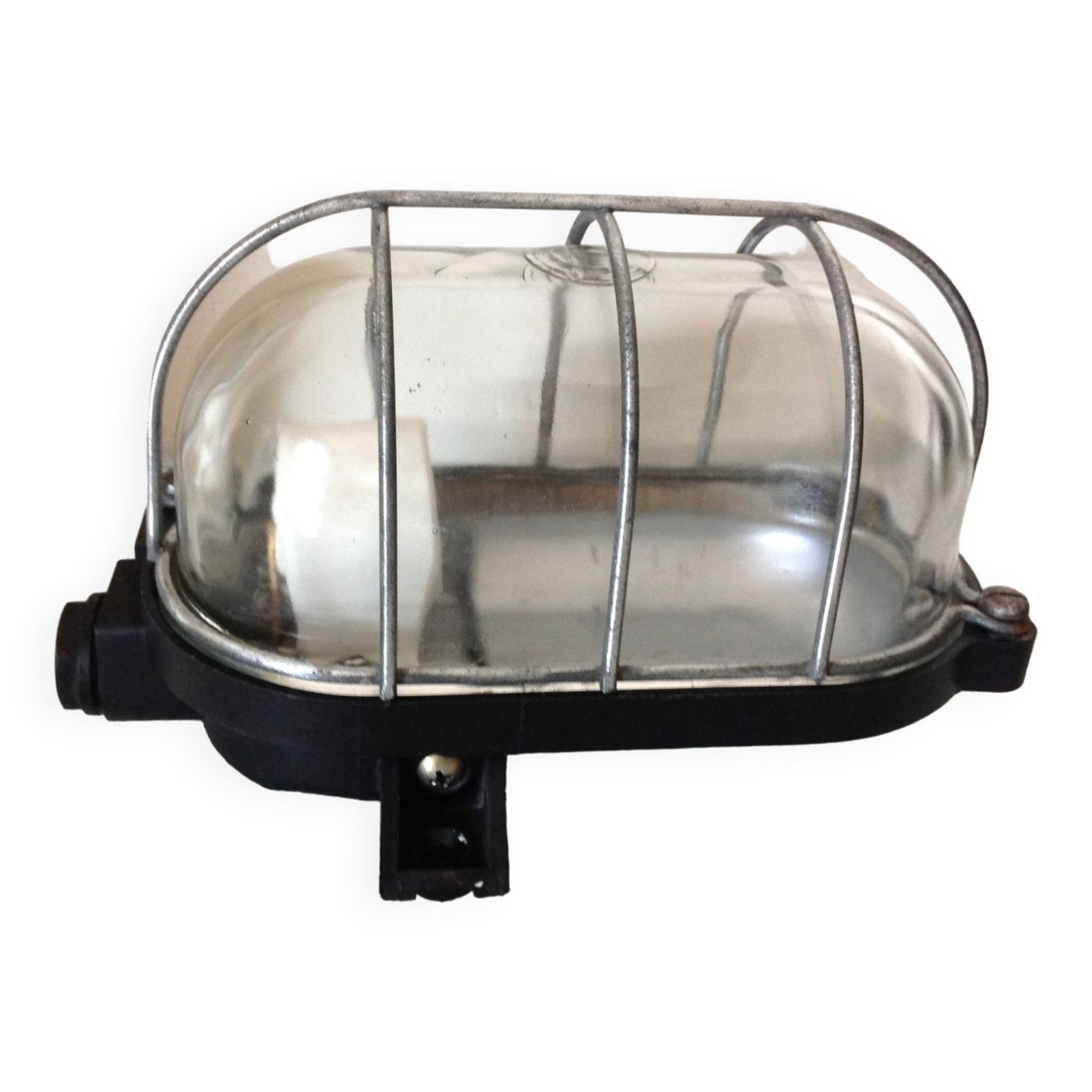 Industrial style porthole wall light / vintage 60s-70s