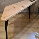 Scadinave coffee table in solid pine glued unsigned 100x35h 50