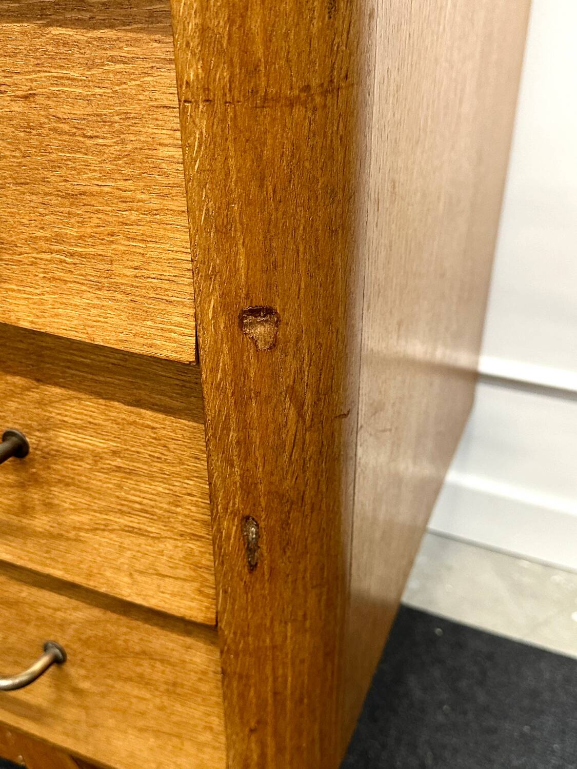 Vintage chest of drawers with compass feet