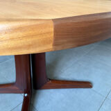 Table scandinave ronde vintage à pied central étoile extensible