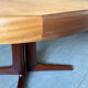 Vintage round Scandinavian table with extendable star center leg