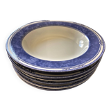 Set of 6 blue and white soup plates