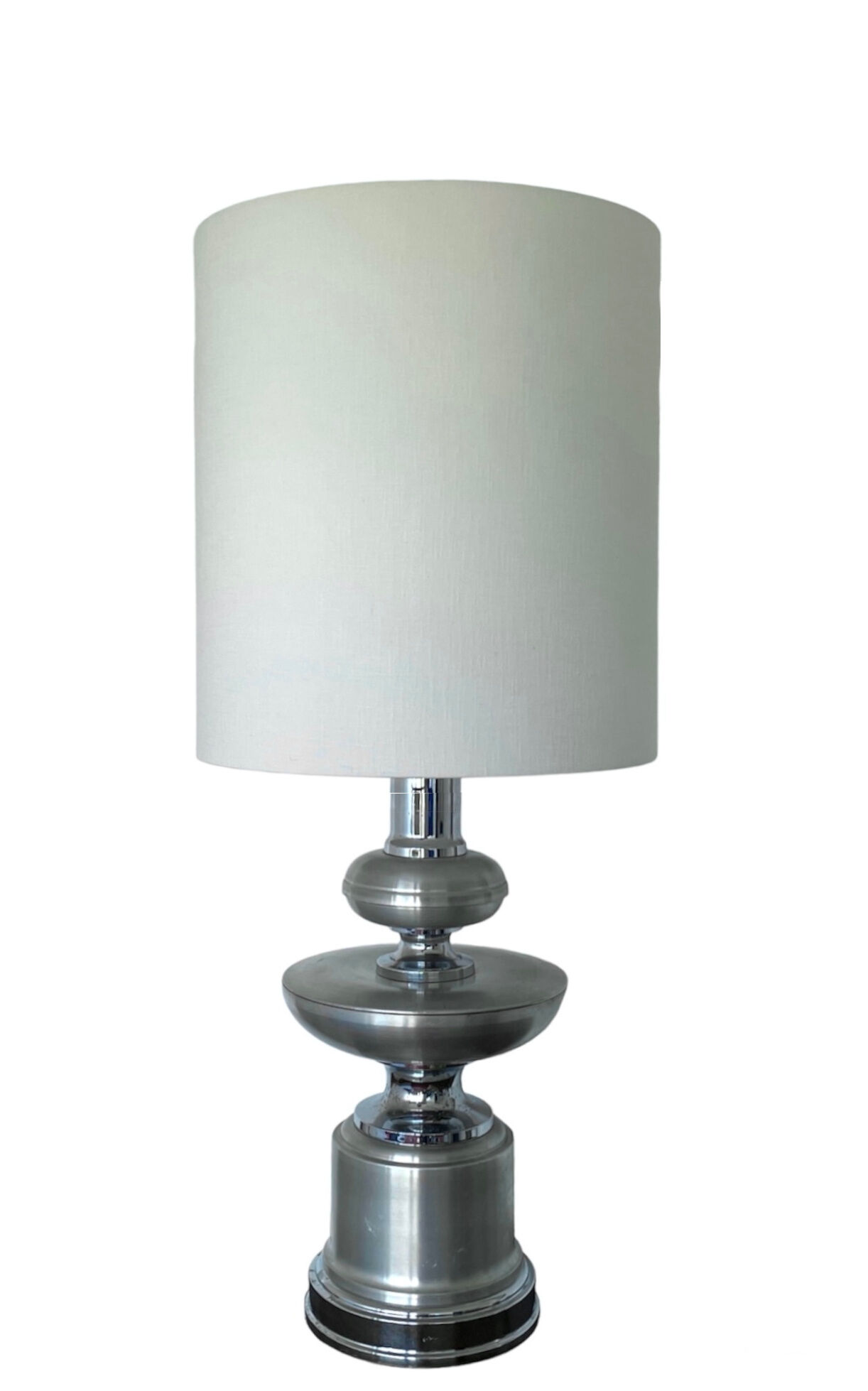 Furniture lamp off-white - vintage brushed aluminum 1970's