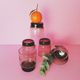 Lot of 5 glasses of smoked glass