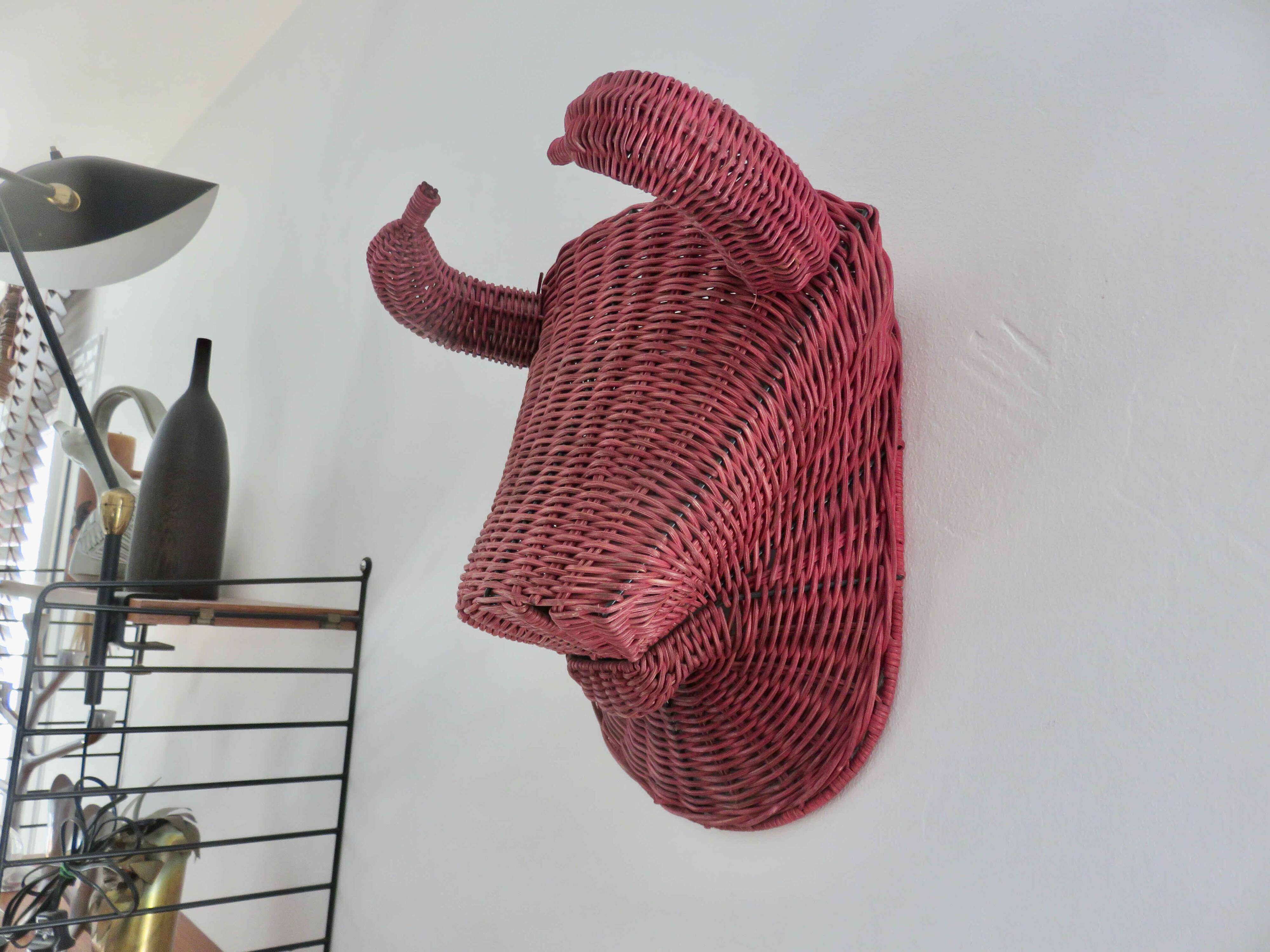 Bull head, minotaur in rattan 60s 70s