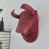 Bull head, minotaur in rattan 60s 70s