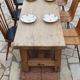 Loom table in solid oak 240 x 58 cm. 1920.