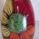 Large glazed ceramic vase with floral decoration – 1970s