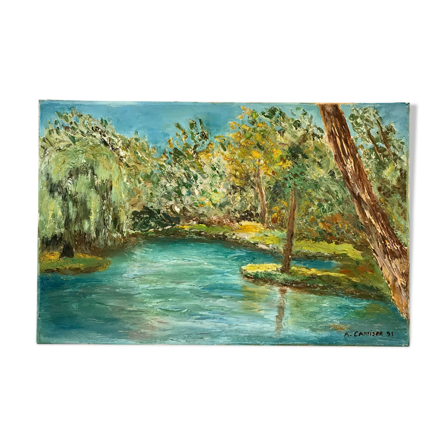 Painting, oil on canvas signed