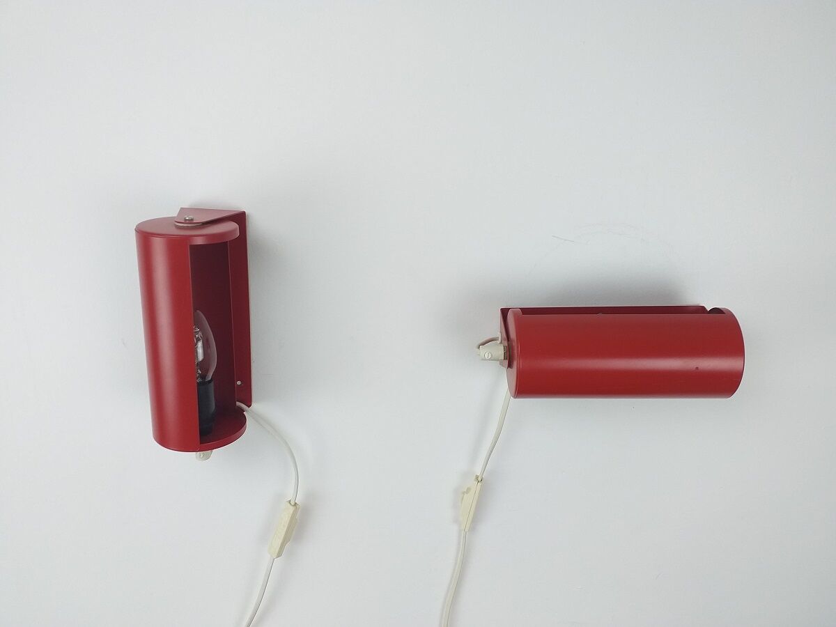 Pair of vintage 80s design wall lamps