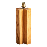 Pied de lampe en bois formant croisillon, années 1970-80