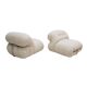 Mid Century White Wool "Soriana" Armchairs by Tobia Scarpa Edited by Cassina