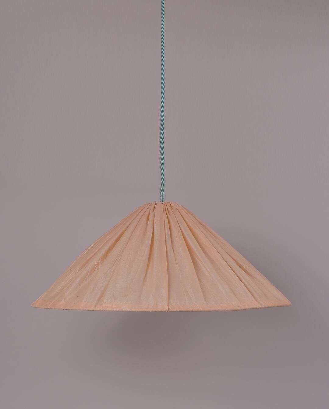 Vintage pendant light in pleated fabric