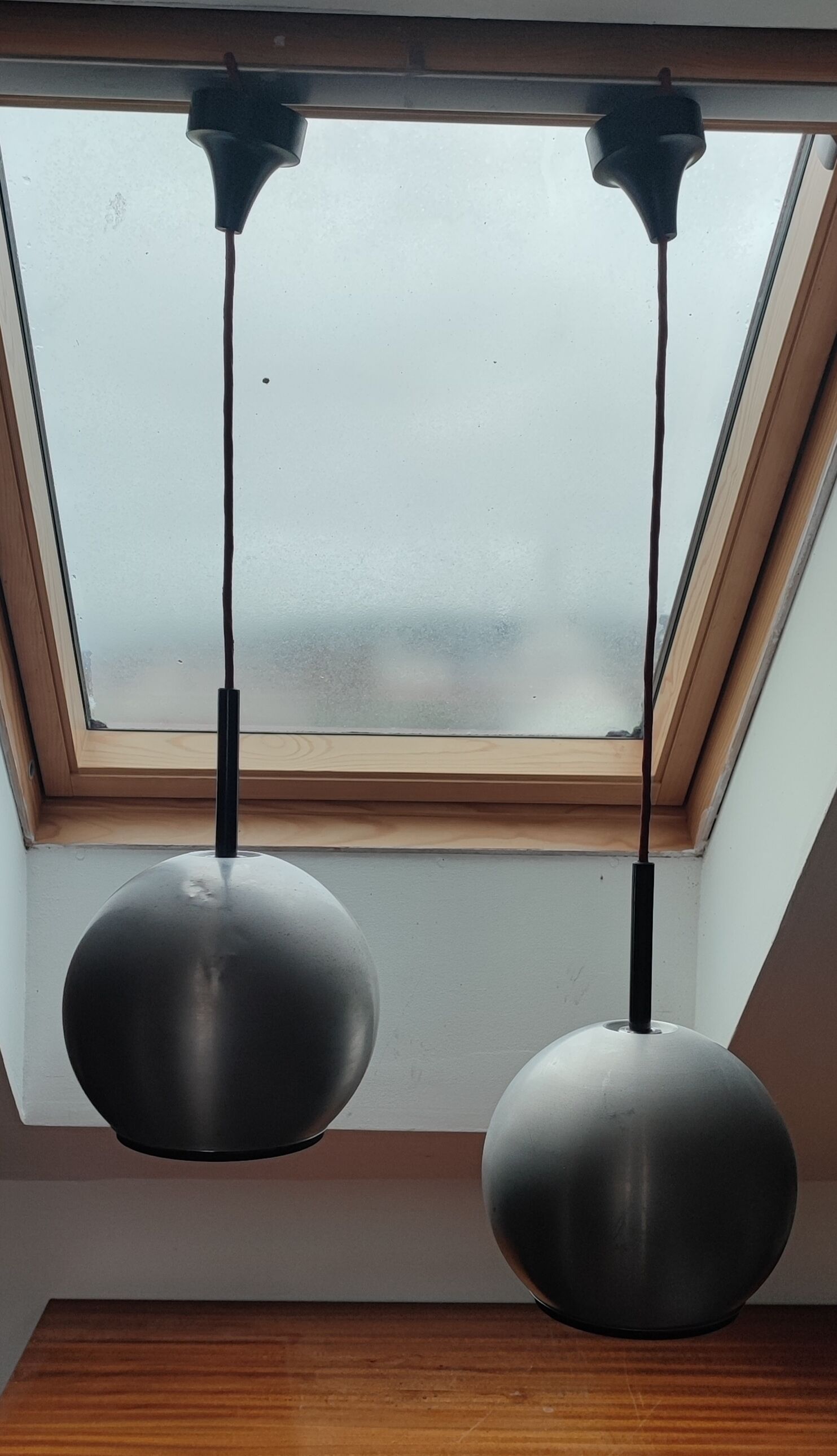 Duo of Erco 1970 aluminum suspensions