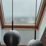 Duo of Erco 1970 aluminum suspensions