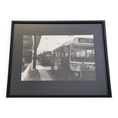 Tirage argentique vintage, Bus ligne 175, années 70, encadré 52 x 42 cm