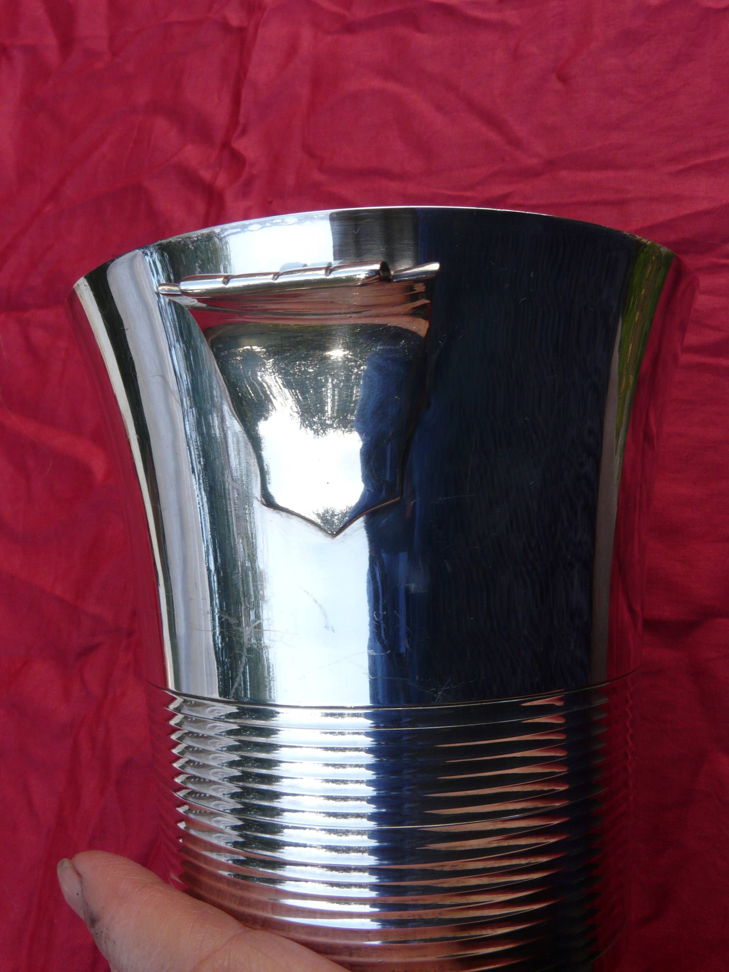 Art-deco ice bucket silver-plated metal art deco period reneka