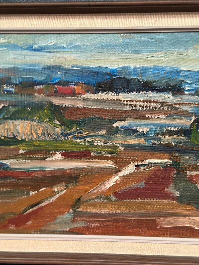 Original Swedish Oil on Canvas – “Landscape” by Jerzy Luczak‑Szewczyk (1923–1975)