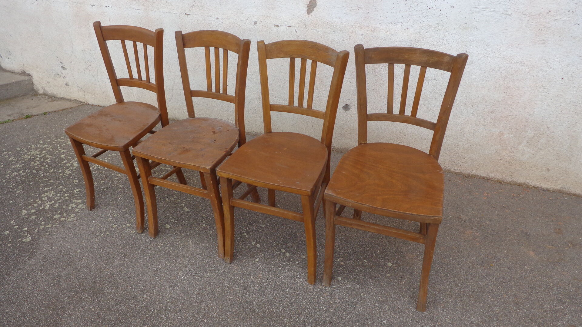 4 faux wood bistro chairs