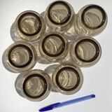 8 Low Smoked Water Glasses 70's