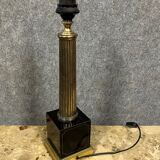 Vintage lamp foot in black marble and gilded bronze from the 60s-70s