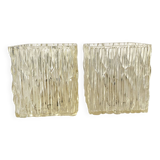 Pair of vintage plexi cube wall lights